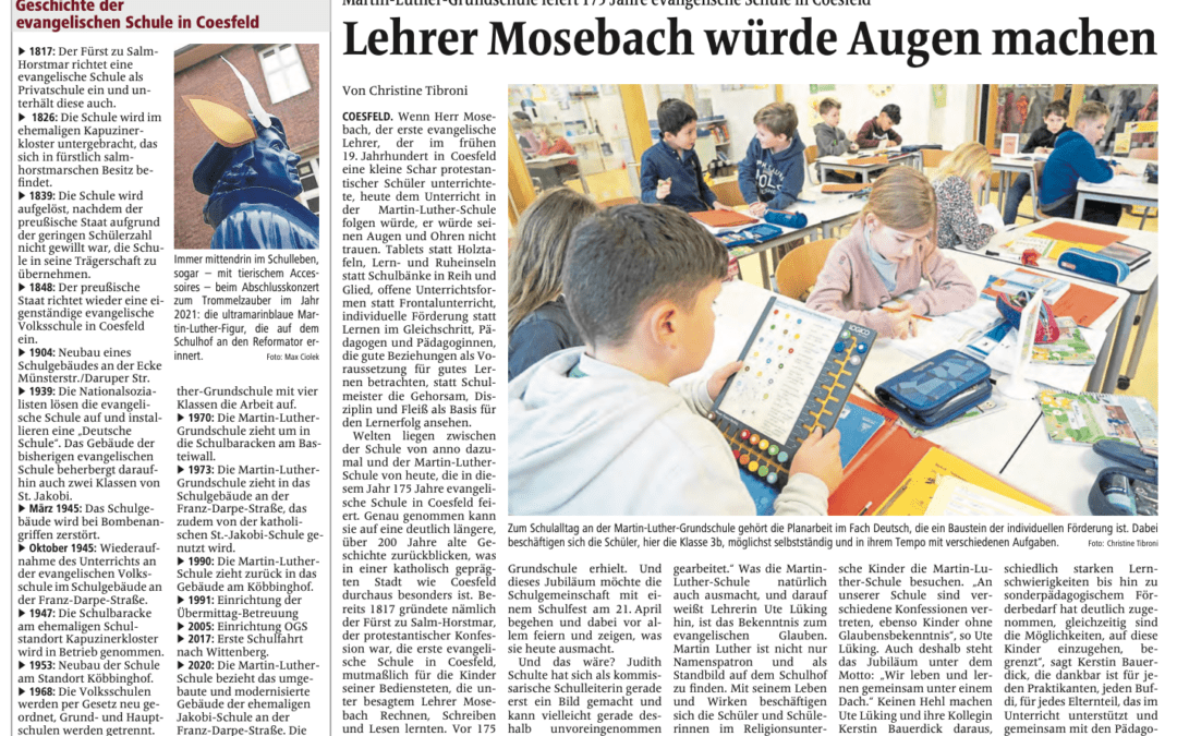 Die evangelische Schule in Coesfeld – früher und heute